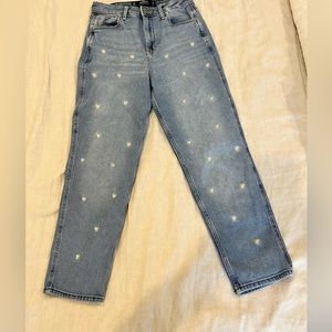 Hollister Light Denim Jeans with mini Daisies